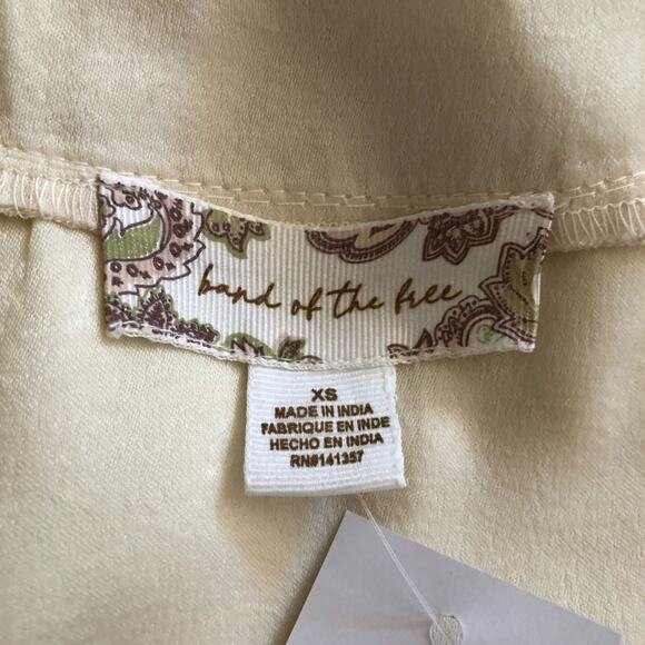 Band Of The Free NWT Cash VNeck Long Sleeve Billowing Sleeves Ivory Top Size XS - Picture 8 of 14